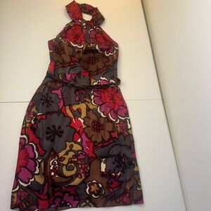 Trina Turk Halter Silk Floral Dress sz 2